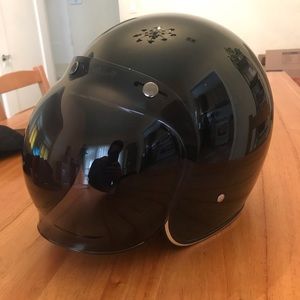 Biltwell Motorcycle Helmet w/Bubble Visor XL